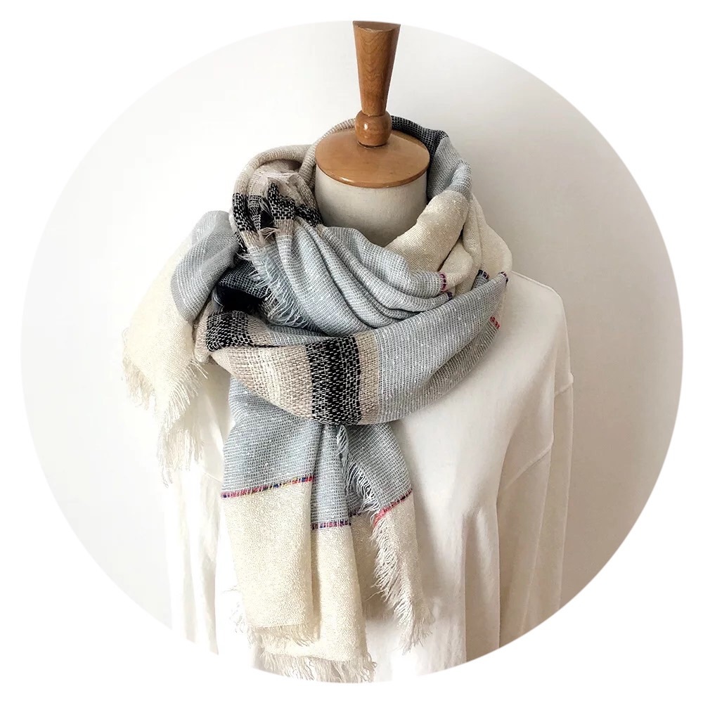 🤍• Oversized Linen Blend Scarf •🤍